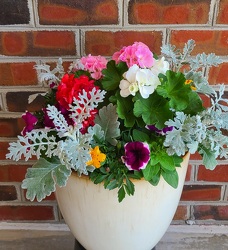 White Patio Planter from Antonina's Floral Design, your florist in Hardy,VA
