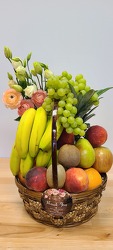 Fruit Basket & Flowers from Antonina's Floral Design, your florist in Hardy,VA