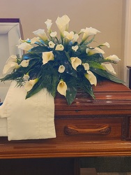 Cala Lily's Casket Spray from Antonina's Floral Design, your florist in Hardy,VA
