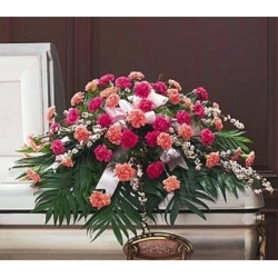 Delicate Pink Casket Spray from Antonina's Floral Design, your florist in Hardy,VA
