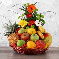 Fruit Basket & Flowers  from Antonina's Floral Design, your florist in Hardy,VA