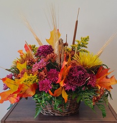 Fall Colorful Basket AFD092 from Antonina's Floral Design, your florist in Hardy,VA