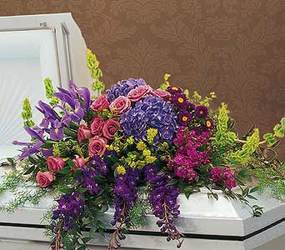 Graceful Tribute Casket Spray from Antonina's Floral Design, your florist in Hardy,VA