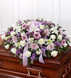 Lavender Half Casket Cover from Antonina's Floral Design, your florist in Hardy,VA