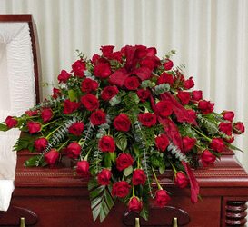 RosesCasketSpray from Antonina's Floral Design, your florist in Hardy,VA