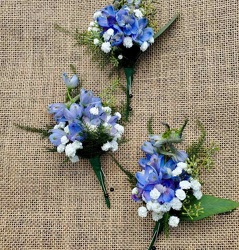 Light Blue Delphinium Boutonniere from Antonina's Floral Design, your florist in Hardy,VA
