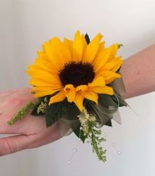 Sunflower Wristlet from Antonina's Floral Design, your florist in Hardy,VA