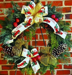 WreathMerryChristmasBows from Antonina's Floral Design, your florist in Hardy,VA