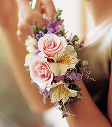 Natural Wrist Corsage from Antonina's Floral Design, your florist in Hardy,VA